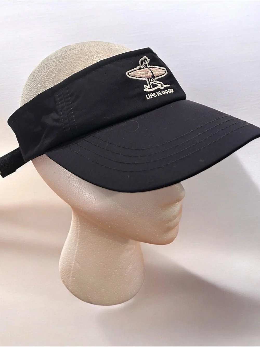 Rare Life is good Script Visor Hat Adjustable Blue/black